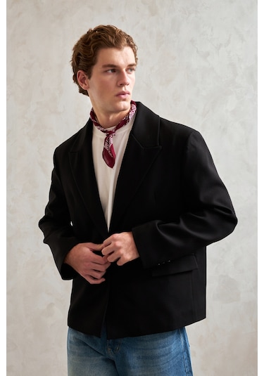 Hyman Erkek Oversize Blazer Ceket Siyah