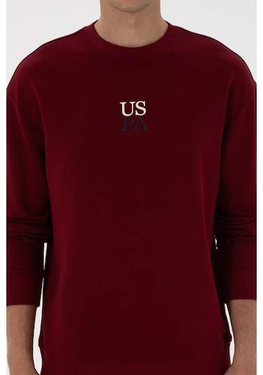 U.S. Polo Assn. Erkek Comfort Fit Bisiklet Yaka Bordo Basic Sweatshirt 50313760-VR014 U.S. Polo Assn. Erkek Comfort Fit Bisiklet Yaka Bordo Basic Sweatshirt 50313760-VR014