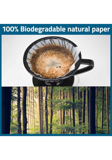 Ruicoo "v60 Kahve Filtre Kağıdı - 100 Adet, Premium Aromalı, Çevre Dostu, Kolay Kullanım" Beyaz