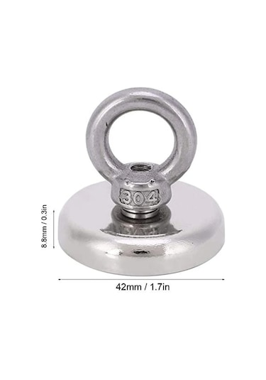 Ay Magnet Güçlü Halkalı Neodyum Pot Mıknatıs Çap 42mm Kurtarma