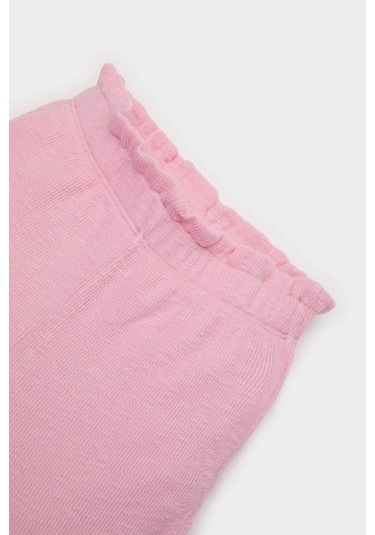 DeFacto Kız Bebek Wide Leg Geniş Bol Paça Fitilli Kaşkorse Pantolon E5557A525SPPN86 Pembe