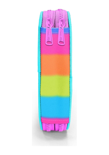 Coral High Kids Renkli Çizgili Çift Katlı Kalem Çanta 11140 Renk