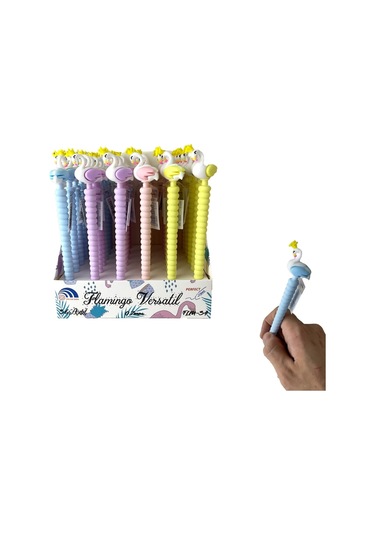Flamingo Başlıklı Uçlu Kalem 0.7 Mavi