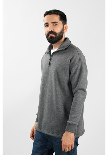 Unisex Balıkçı Yaka Antrasit Sweatshirt Çok Renkli