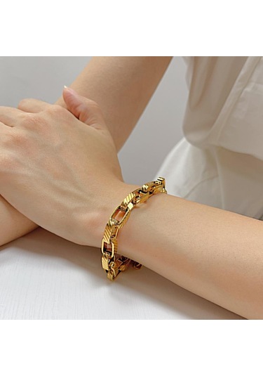 Altın Opk Moda Paslanmaz Çelik Bileklik Altın