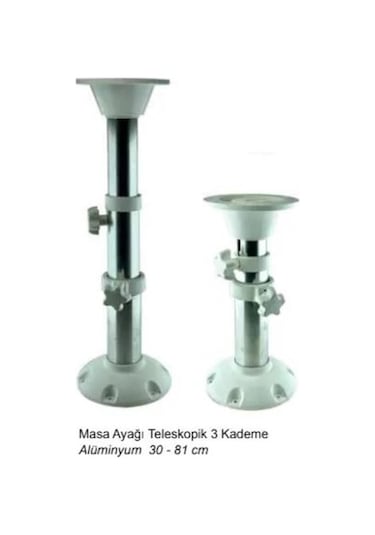 Tekne ve Karavan Masa Ayağı. Koltuk Ayağı. 3 Kademe Teleskopik