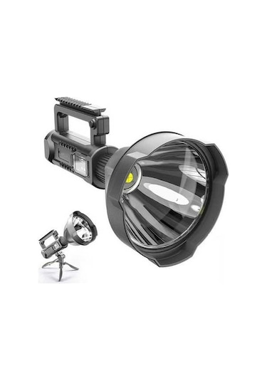 Wondernest W590 P50 10w Led El Feneri, 4 Modlu Dış Mekan Feneri, Tripodlu Siyah Dünya Aydınlatma Siyah