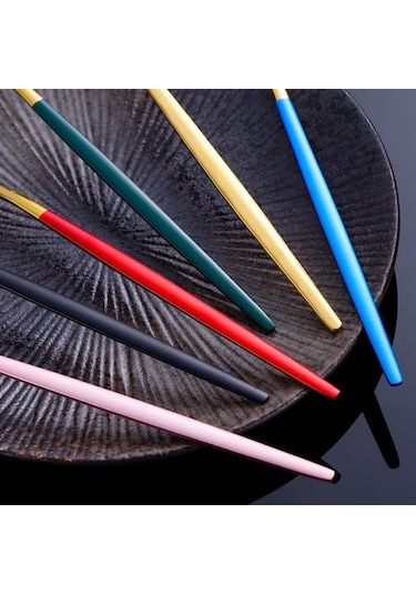 Paslanmaz Çelik Çatal Bıçak Takımı 20 Parça Yeniden Kullanılabilir Çatal Kaşık Çubuk Kutusu Fransa B Diğer