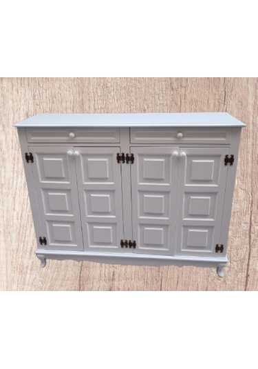 Ayakkabılık Kareli Çok Amaç Model Parlak Beyaz 2 Kapı 2 çekmece