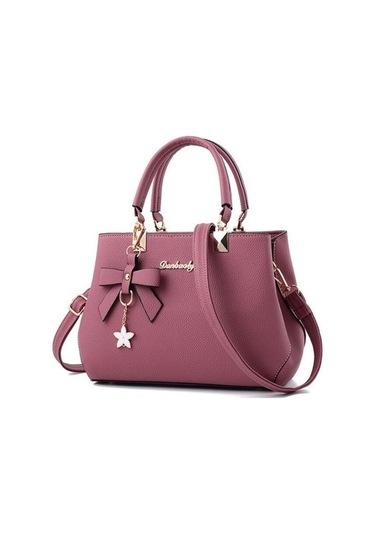 Wondernest Kadın Lüks Bez Erik Çiçeği Yay Tatlı Kapaklı Messenger Çanta Pembe Pembe