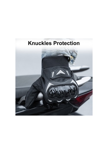 Mufunye Siyah Gri L Beden Dört Mevsim Kullanıma Uygun Dokunmatik Ekranlı Motosiklet Sürüş Eldiveni - Aumotop Lh-03 Kaymazlı Dayanıklı