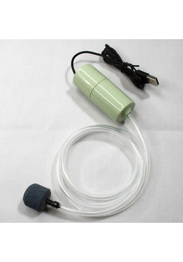 Vkemall Usb Şarjlı Sessiz Akvaryum Oksijen Pompası - Balık Tankı Zirveleyici, Yeşil, Usb Girişli, Küçük Boy, Dış Mekan Uygun