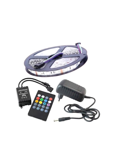 Rgb Sese Ve Müziğe Duyarlı Set 5-10 Metre Tak Çalıştır 3 Çip 5050