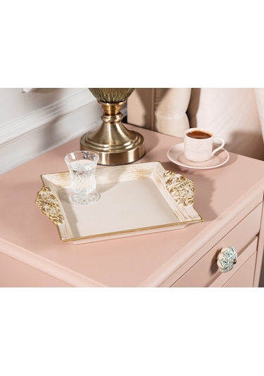 Madame Coco Barroco Tepsi Küçük Barroco26x22x3cm-soft Bej