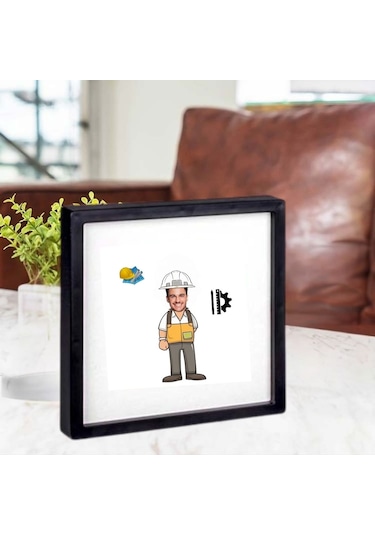 Mühendislere Özel Resimli Yapışkanlı Sök Tak Paspartulu Pola Çerçeve 1 Adet