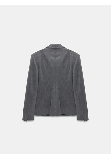 Dilvin 60774 Fitted Kesim Vatkalı Blazer-gri Gri
