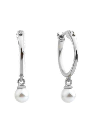 Kadın Halka İnci Küpe Rodyum