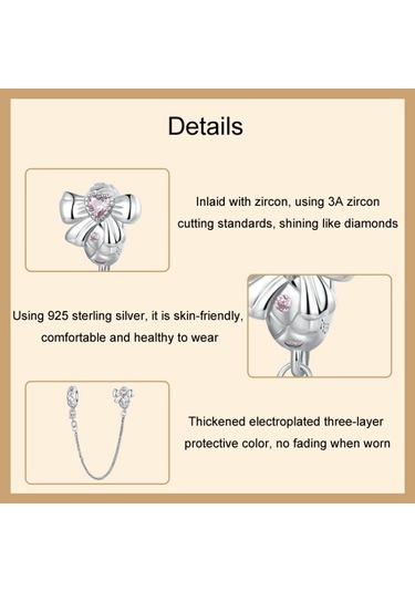 Platin Kaplamalı Romantik Yay Güvenlik Zinciri Dıy Boncuklu Diğer Çok Renkli