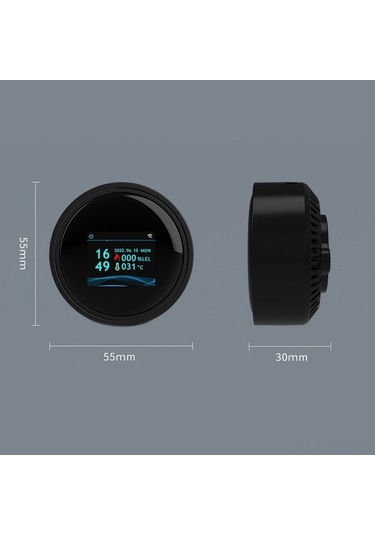 Trendooze Tuya Akıllı Wifi Gaz Dedektörü - Renkli Lcd Ekranlı, Ev Ve Banyo Kullanımı İçin Siyah Siyah