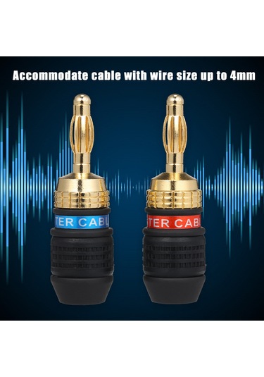 Suofeng Altın Kaplama Muz Fiş - Hoparlör Ve Amplifikatör Bağlantısı İçin Korozyona Dayanıklı 2/4/6 Çift Seçenekli