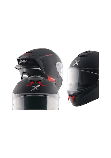 Axor Brutale Dual Spoiler Motosiklet Kaskı Nardo Gri