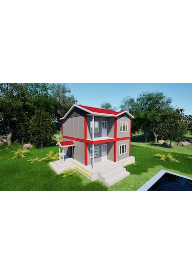 Ballife Prefabrik 92 M2 Standart Dubleks Prefabrik Konut