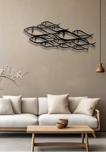 Family Fish Modern Metal Duvar Dekoru