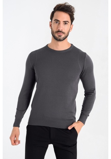 Heyss Bisiklet Yaka Sırt Ve Omuz Detaylı Erkek Triko Kazak