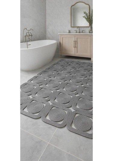 Solena Jüt Hasır Dikdörtgen Şık Kilim Halı Paspas Yolluk Evinizi Şımartın Tarzınızı Yansıtın Gri