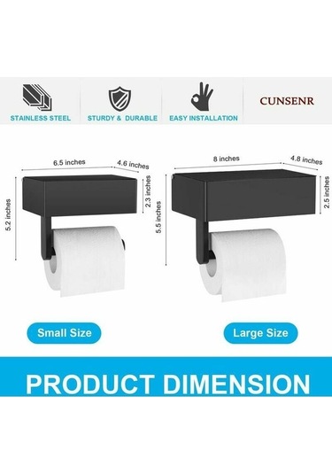 Novahub Pratik Raflı Tuvalet Kağıdı Tutucusu - Paslanmaz Çelik Duvara Monte - Islak Mendil Dispenseri - Premium Banyo Eşyası Diğer