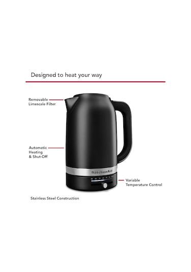 Kitchenaid 5kek1701 1,7 L Isı Ayarlı Su Isıtıcısı Black Matt
