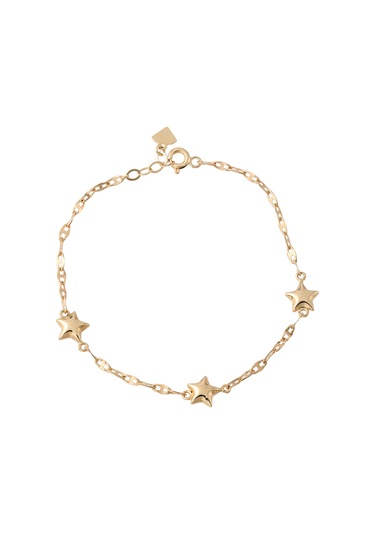 Cenova Kuyumculuk 14 Ayar Altın Yıldız Charm Kadın Bileklik Sarı Altın