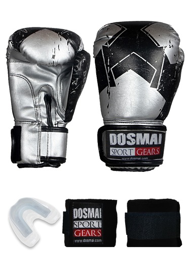 Dosmai Lykia Boks Eldiveni Boks Dişlik Boks Bandaj Seti Gri 12 Oz Gri