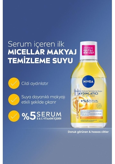 Nivea Aydınlatıcı Micellar Makyaj Temizleme Suyu 400 ML