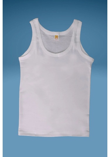 Faal 337x6 Erkek Çocuk 6'lı % 100 Pamuk Penye Ribana Kalın Askılı Atlet-beyaz Beyaz