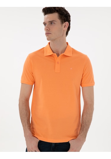 Pierre Cardin Erkek Mercan Tişört Basic 50302561-vr186 MERCAN