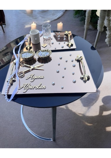 Tycho İncili Söz Nişan Yüzük Tepsisi İncili Kurdale Hediye Gold