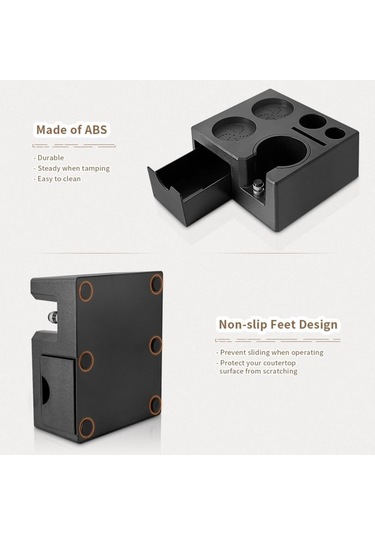 Moveevo Plawee Espresso Tamper Organizer: 58mm, 54mm, 51mm Portafilter Uyumlu Kahve Aleti Tutucu Siyah Abs Siyah