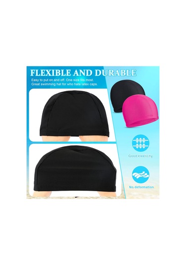 2 Parça Elastik Yüzme Boneleri Rahat Kumaş Yüzme Boneleri Lightwe Siyah - Kırmızı