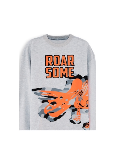 Denokids Roar Erkek Çocuk Sweatshirt - Gri