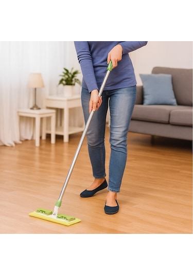 Mikrofiber Yer Temizleme Mop 360 Döner Başlıklı, Kolay Sıkma Ve Pratik Kullanım