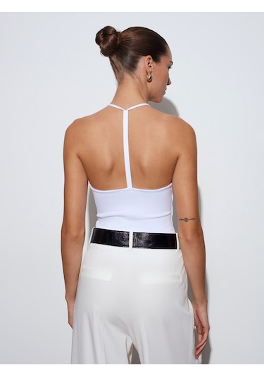 Dilvin 21051 Halter Yaka Askılı Top-beyaz