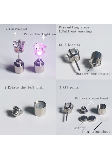 1 Çift Moda Led Küpe Parlayan Işık Up Elmas Küpe Saplama Yeşil