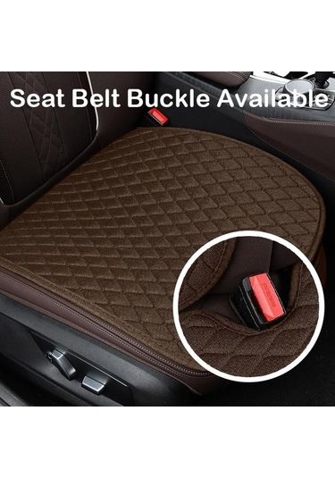 Novahub Kaymaz Dörtgen Keten Araba Koltuk Minderi, Renk: Siyah Arka Sıra Siyah Diğer