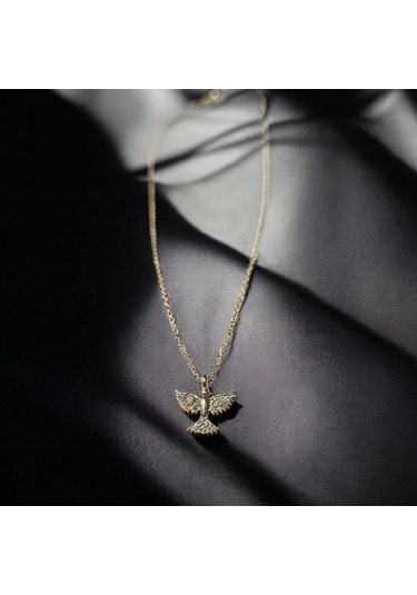 Zarifly Altın Renk Kuş Figürlü Kolye Anlam Yüklü, Şık Tasarım