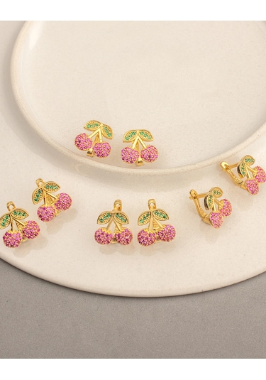 925 Ayar Gümüş Çocuk Kiraz Küpe