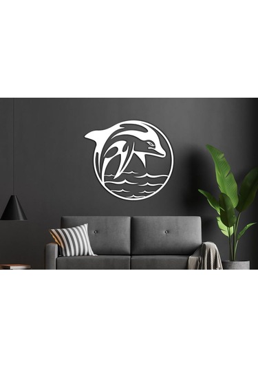 Beyaz Yunus Balık Dekoratif Dekor Tablo