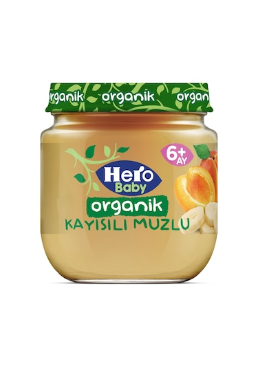 Hero Baby Organik Kayısılı Muzlu 6+ Ay Kavanoz Maması 120 G