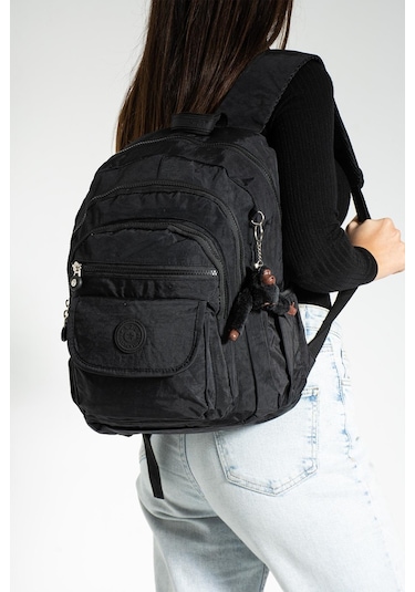 Orta Boy Sırt Çantası Ultra Hafif Çok Cepli Unisex Siyah Model: 571-3j - Siyah