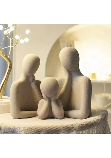 Dekoratif Üçlü Aile Dekoratif Obje Biblo